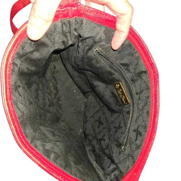 Vintage Paloma Picasso RED Leather X Gold Logo Shoulder Bag - Picture 6 of 9